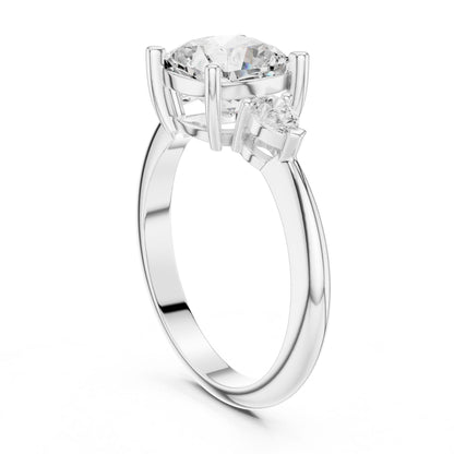 Cushion Lab Grown Diamond Three-Stone Engagement Ring
