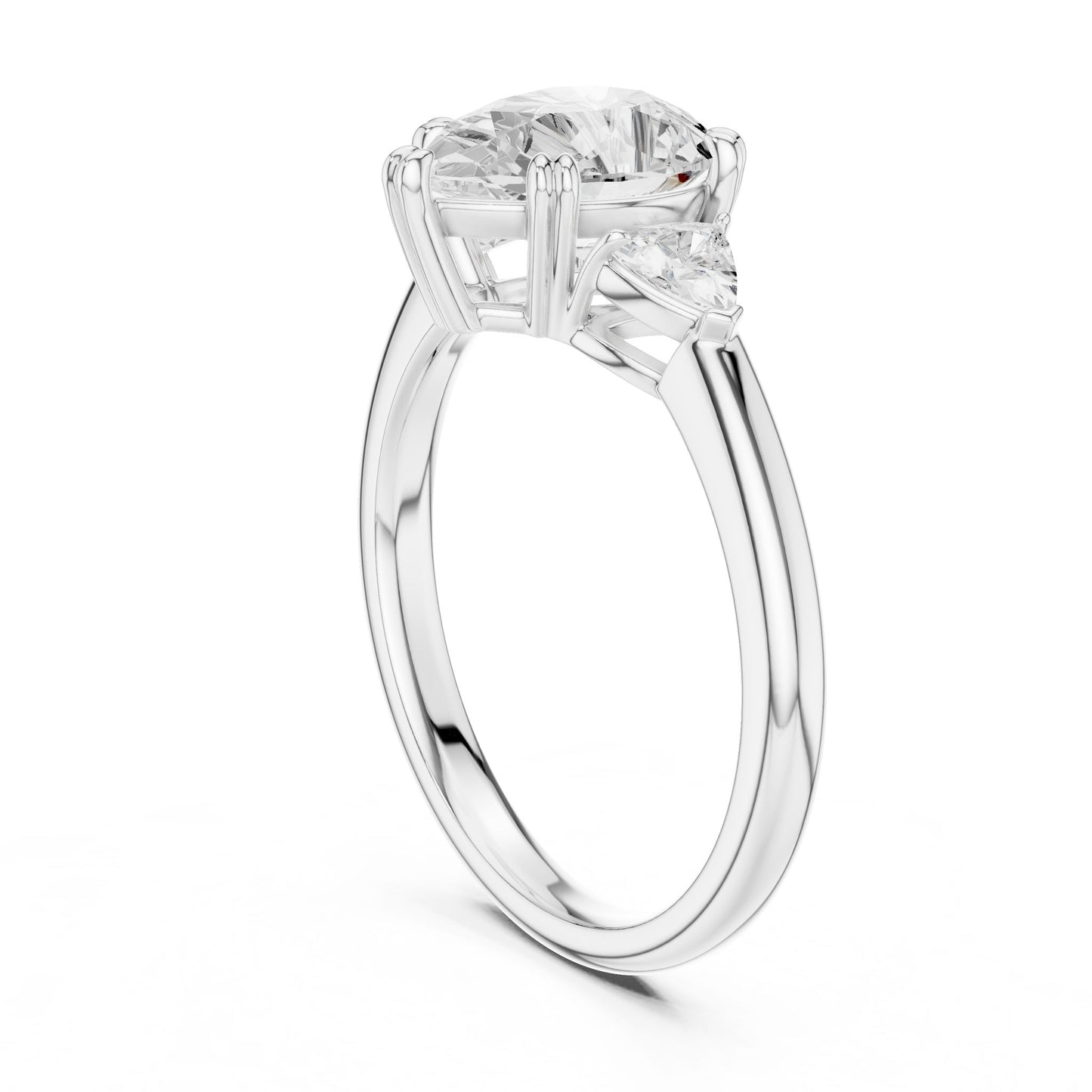 Cushion Lab Grown Diamond Three-Stone Engagement Ring