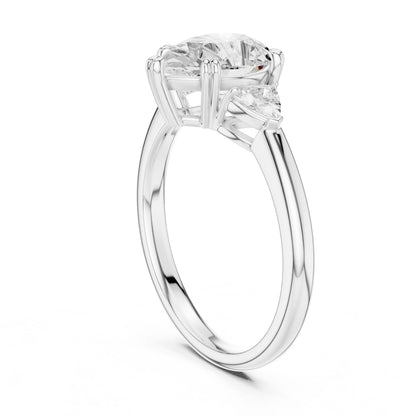 Cushion Lab Grown Diamond Three-Stone Engagement Ring