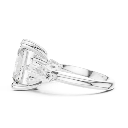 Cushion Lab Grown Diamond Three-Stone Engagement Ring