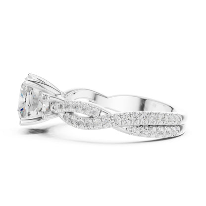 Cushion Lab Grown Diamond Three-Stone Engagement Ring