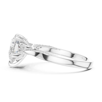 Cushion Lab Grown Diamond Three-Stone Engagement Ring