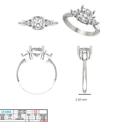 Cushion Lab Grown Diamond Three-Stone Engagement Ring
