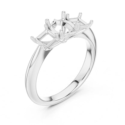 Cushion Lab Grown Diamond Three-Stone Engagement Ring