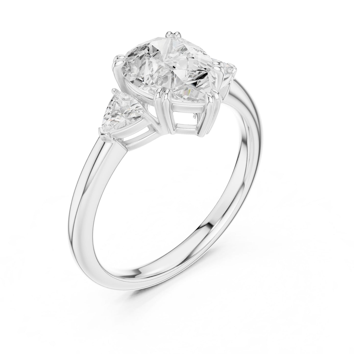 Cushion Lab Grown Diamond Three-Stone Engagement Ring