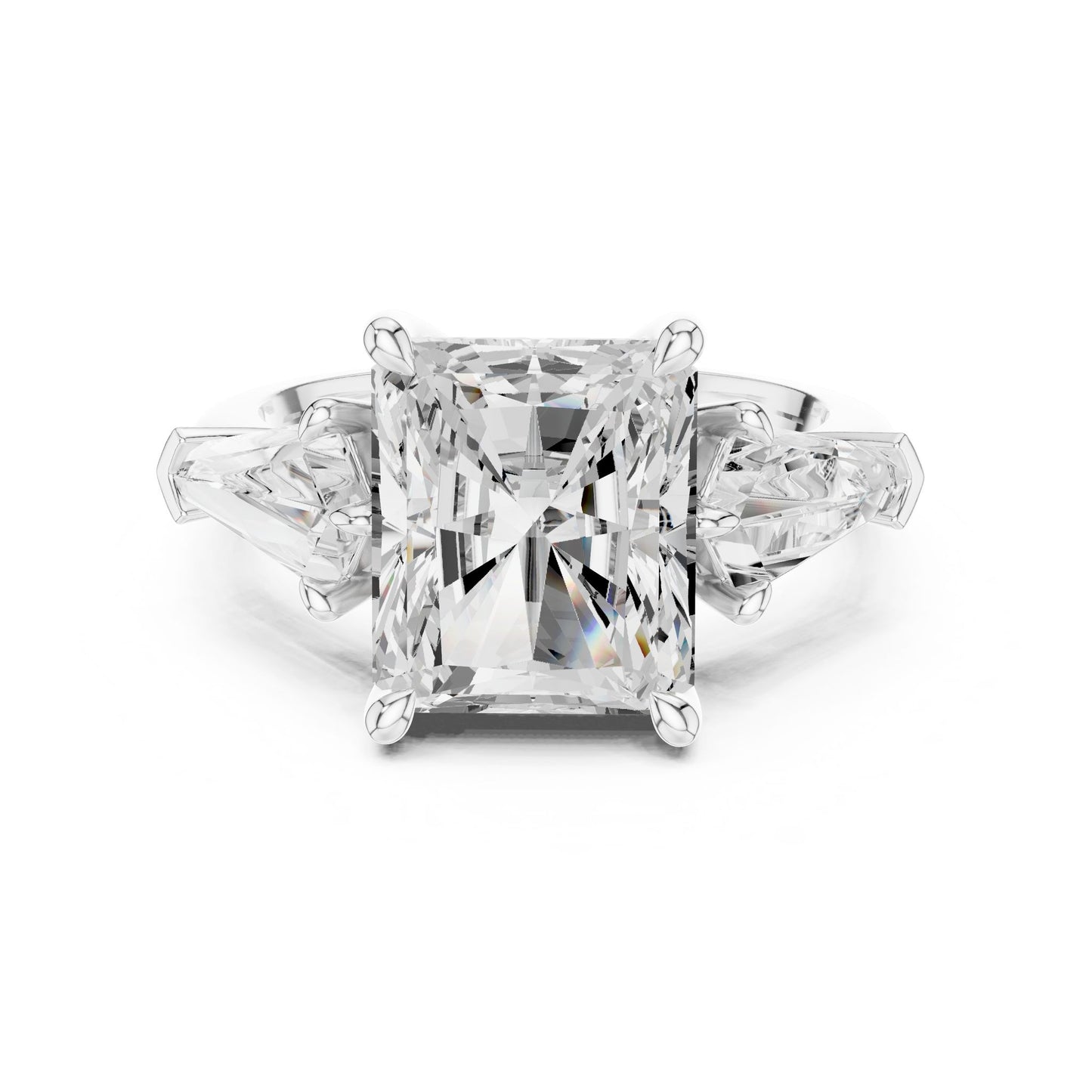 Cushion Lab Grown Diamond Three-Stone Engagement Ring