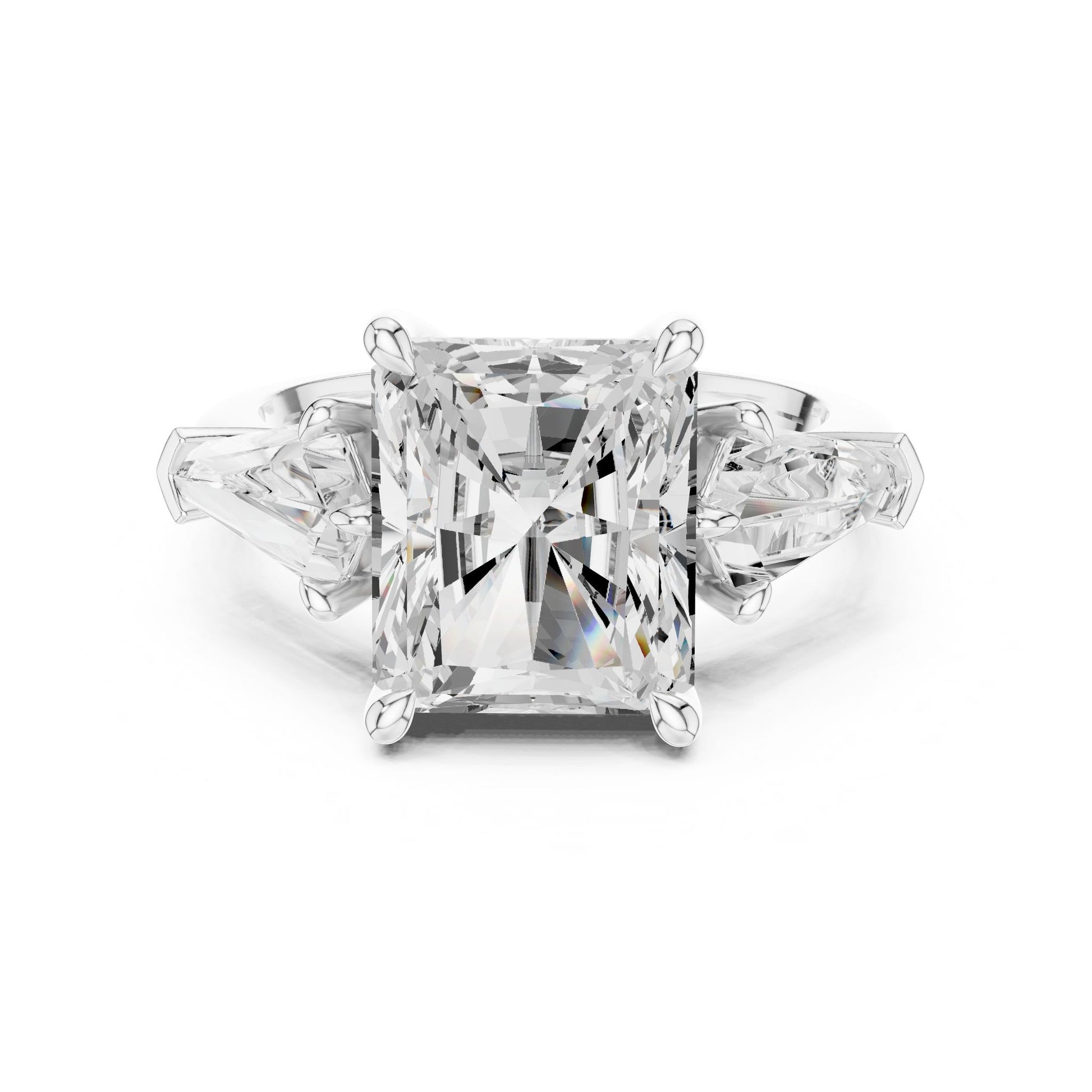 Cushion Lab Grown Diamond Three-Stone Engagement Ring