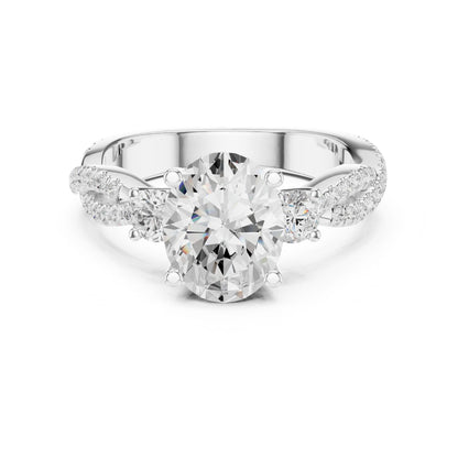 Cushion Lab Grown Diamond Three-Stone Engagement Ring
