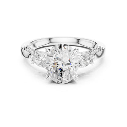 Cushion Lab Grown Diamond Three-Stone Engagement Ring