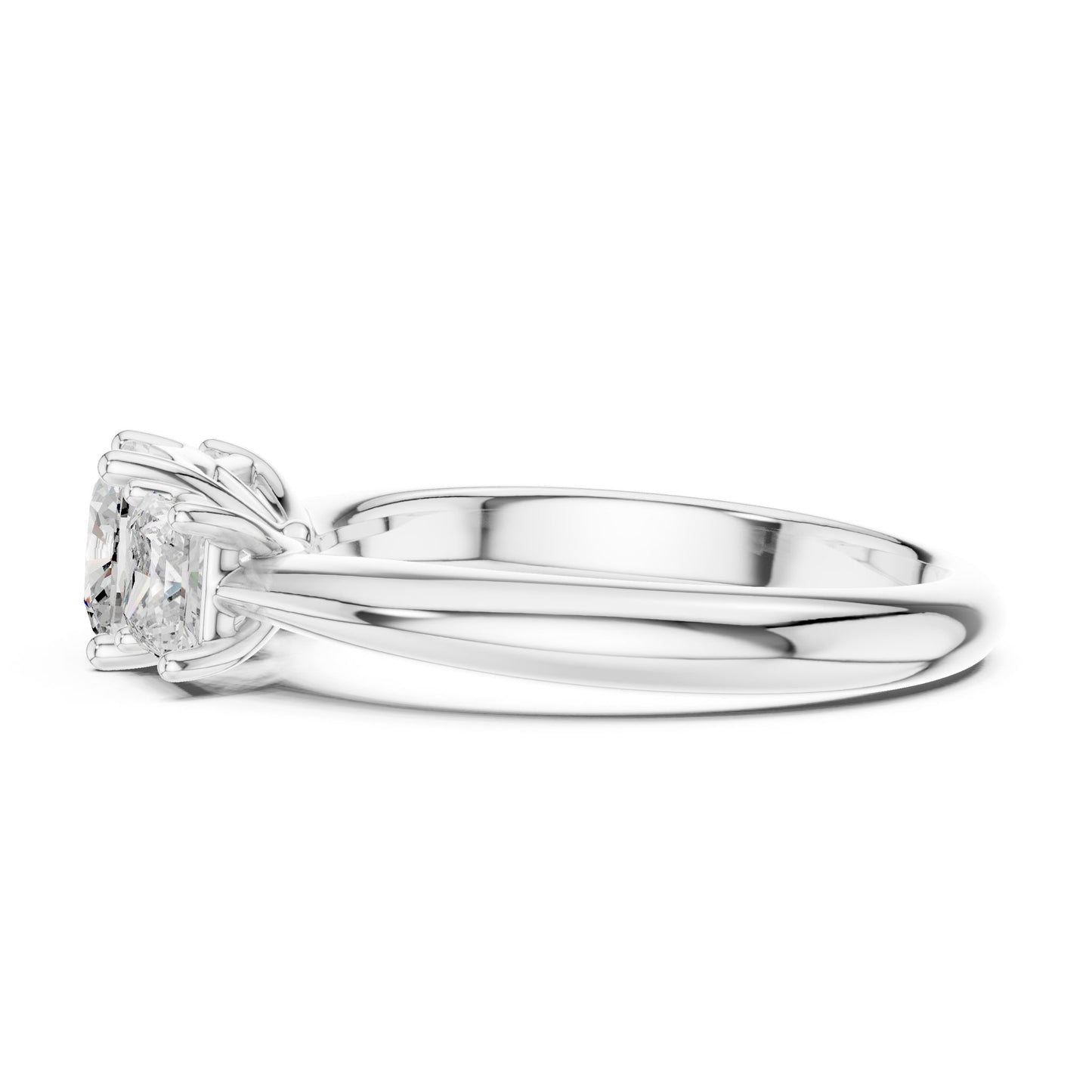Cushion Lab Grown Diamond Three-Stone Engagement Ring