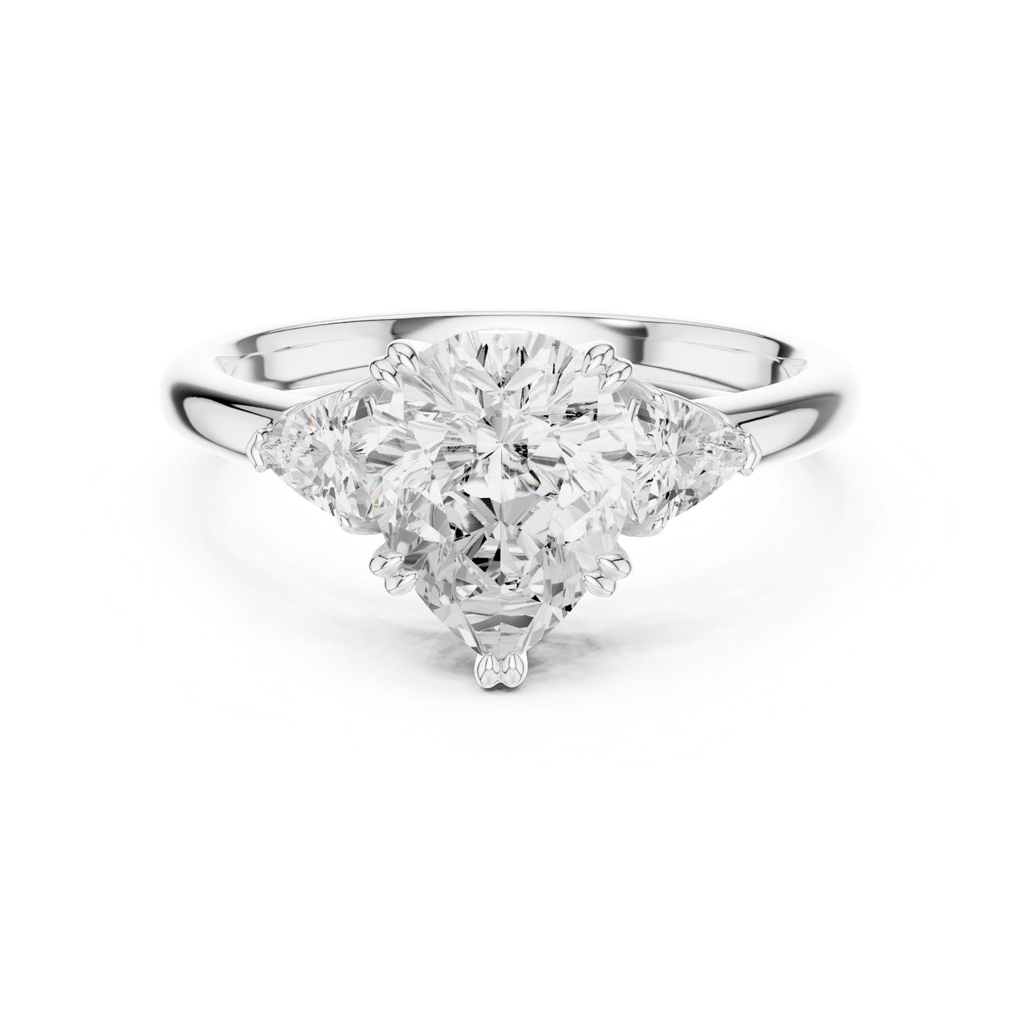 Cushion Lab Grown Diamond Three-Stone Engagement Ring