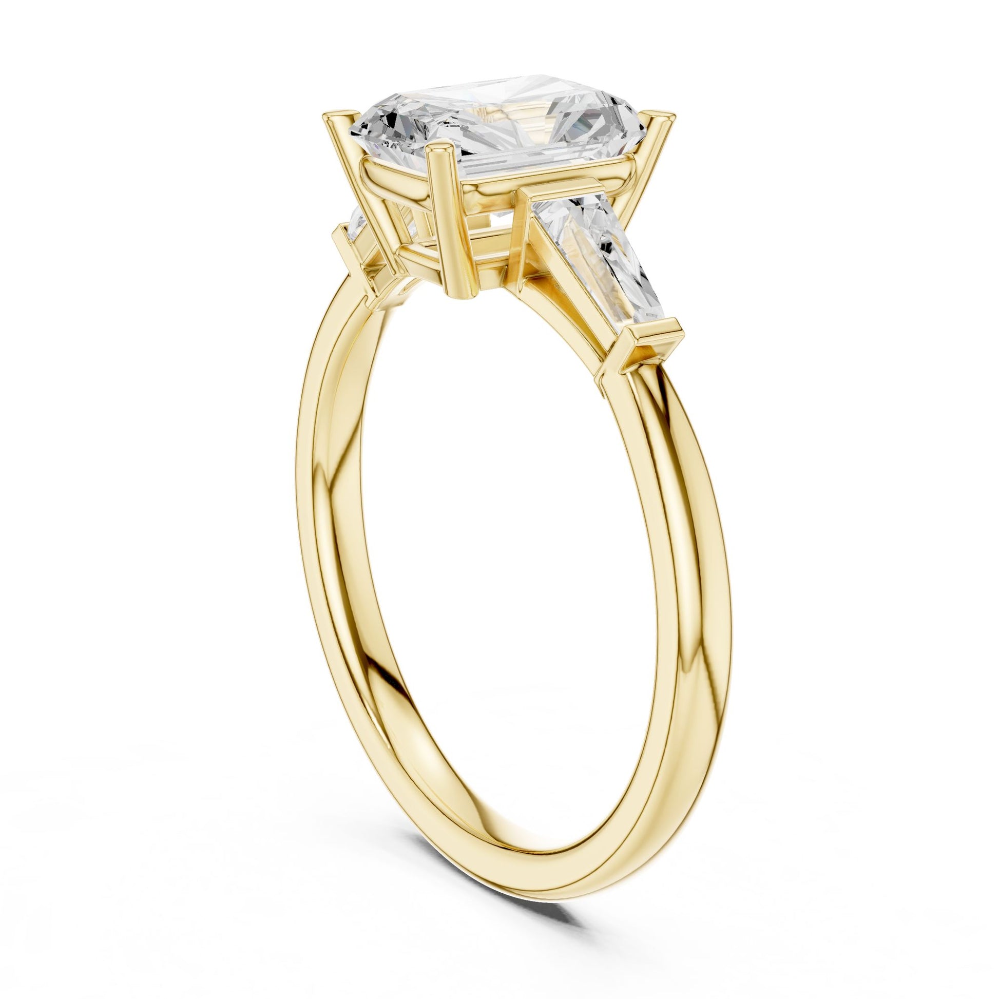 Cushion Lab Grown Diamond Three-Stone Engagement Ring