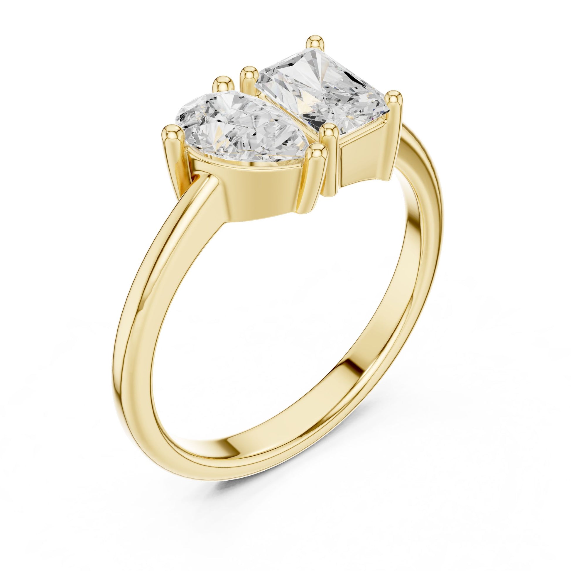 Cushion Lab Grown Diamond Three-Stone Engagement Ring