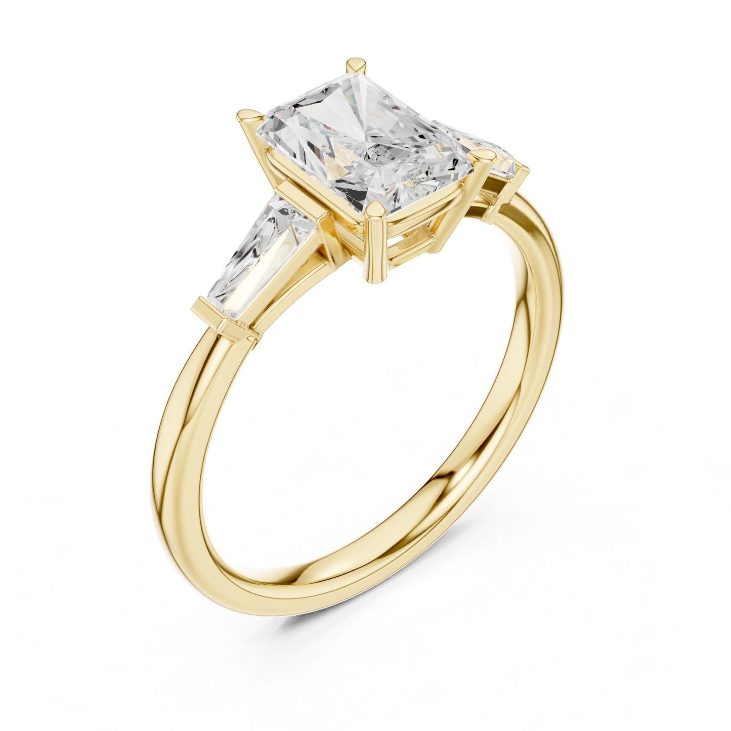 Cushion Lab Grown Diamond Three-Stone Engagement Ring