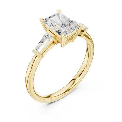 Cushion Lab Grown Diamond Three-Stone Engagement Ring