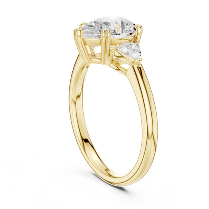 Cushion Lab Grown Diamond Three-Stone Engagement Ring