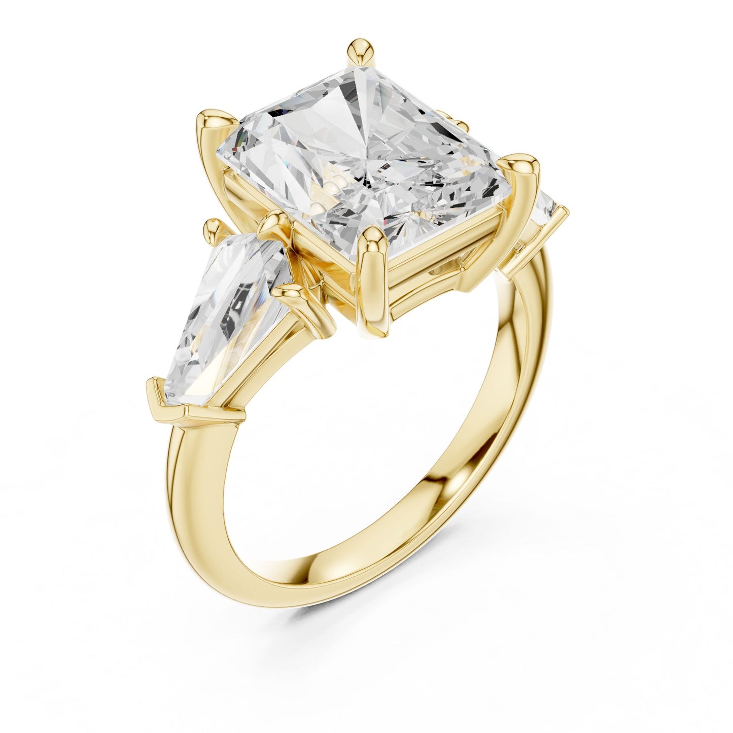Cushion Lab Grown Diamond Three-Stone Engagement Ring