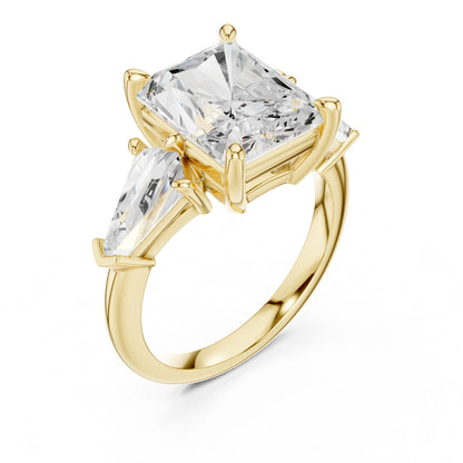Cushion Lab Grown Diamond Three-Stone Engagement Ring