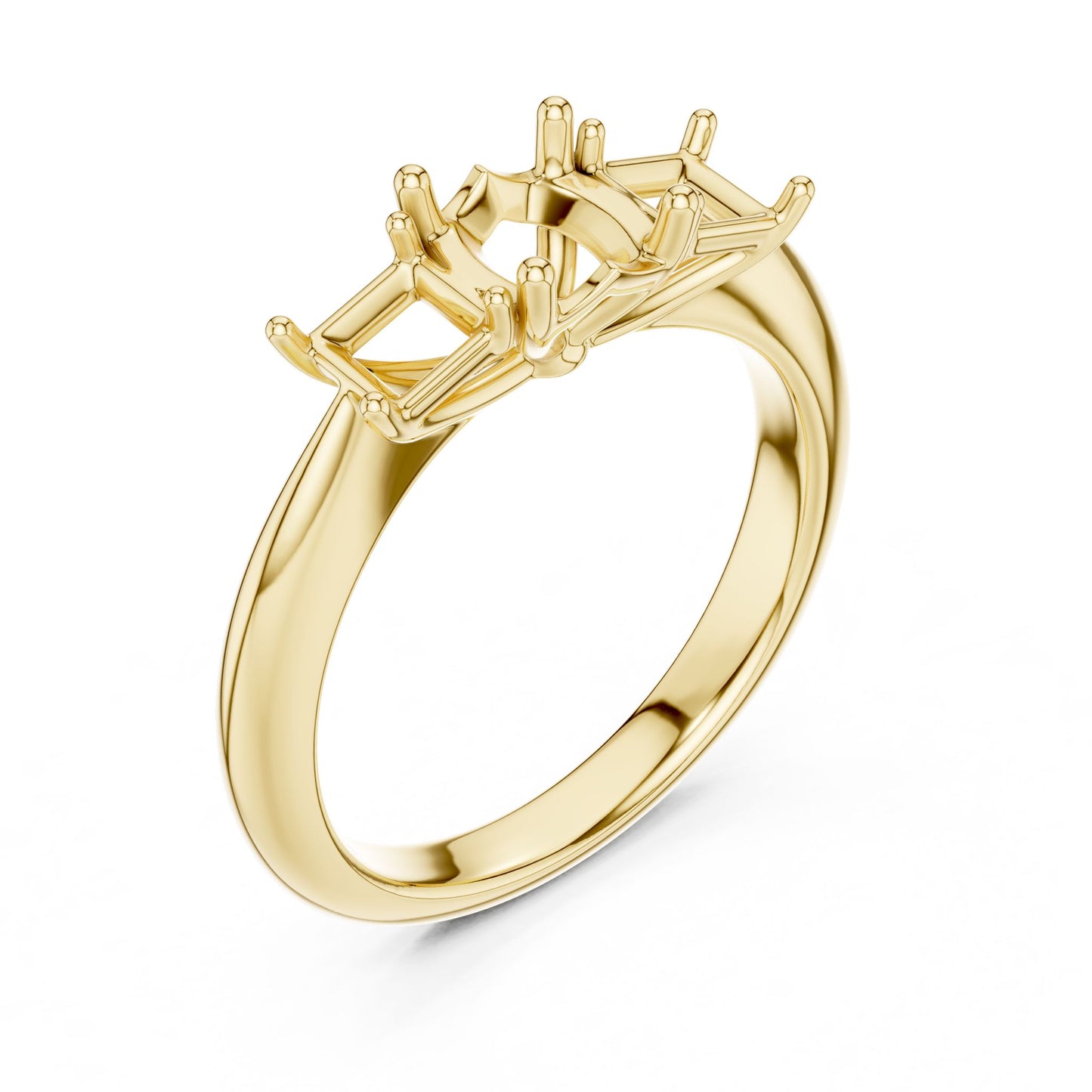 Cushion Lab Grown Diamond Three-Stone Engagement Ring