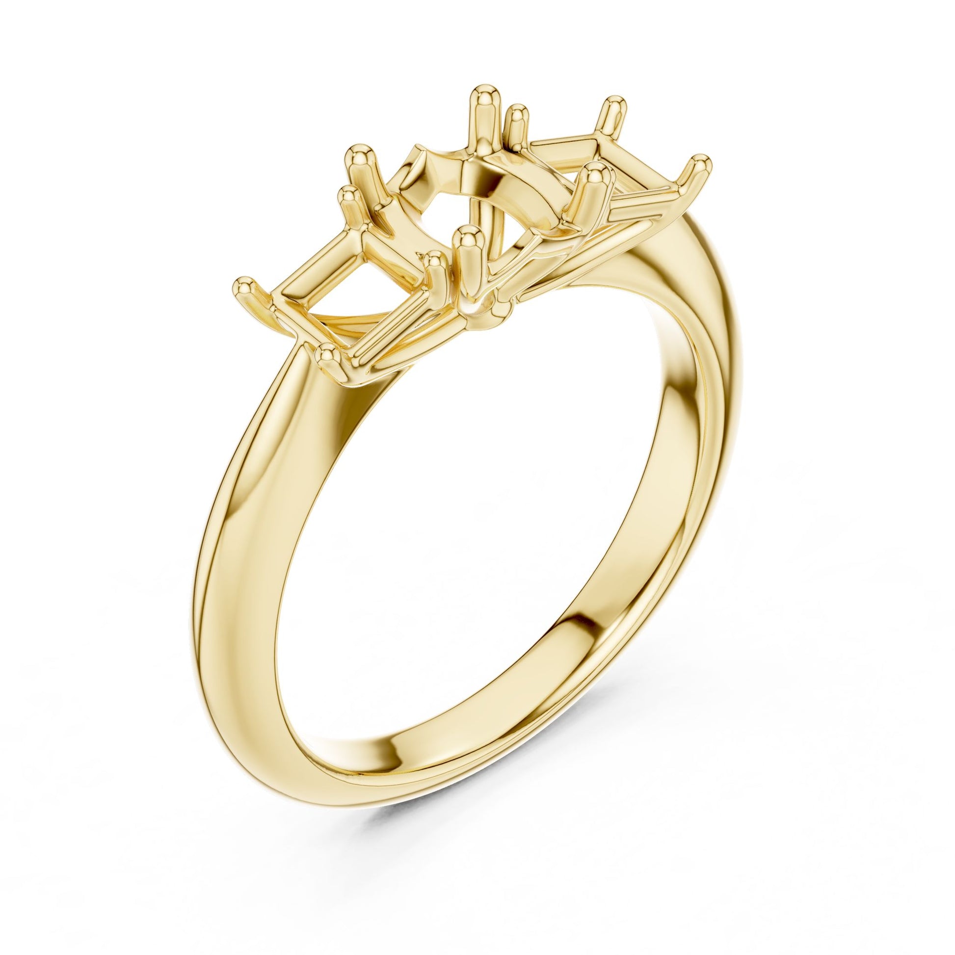 Cushion Lab Grown Diamond Three-Stone Engagement Ring