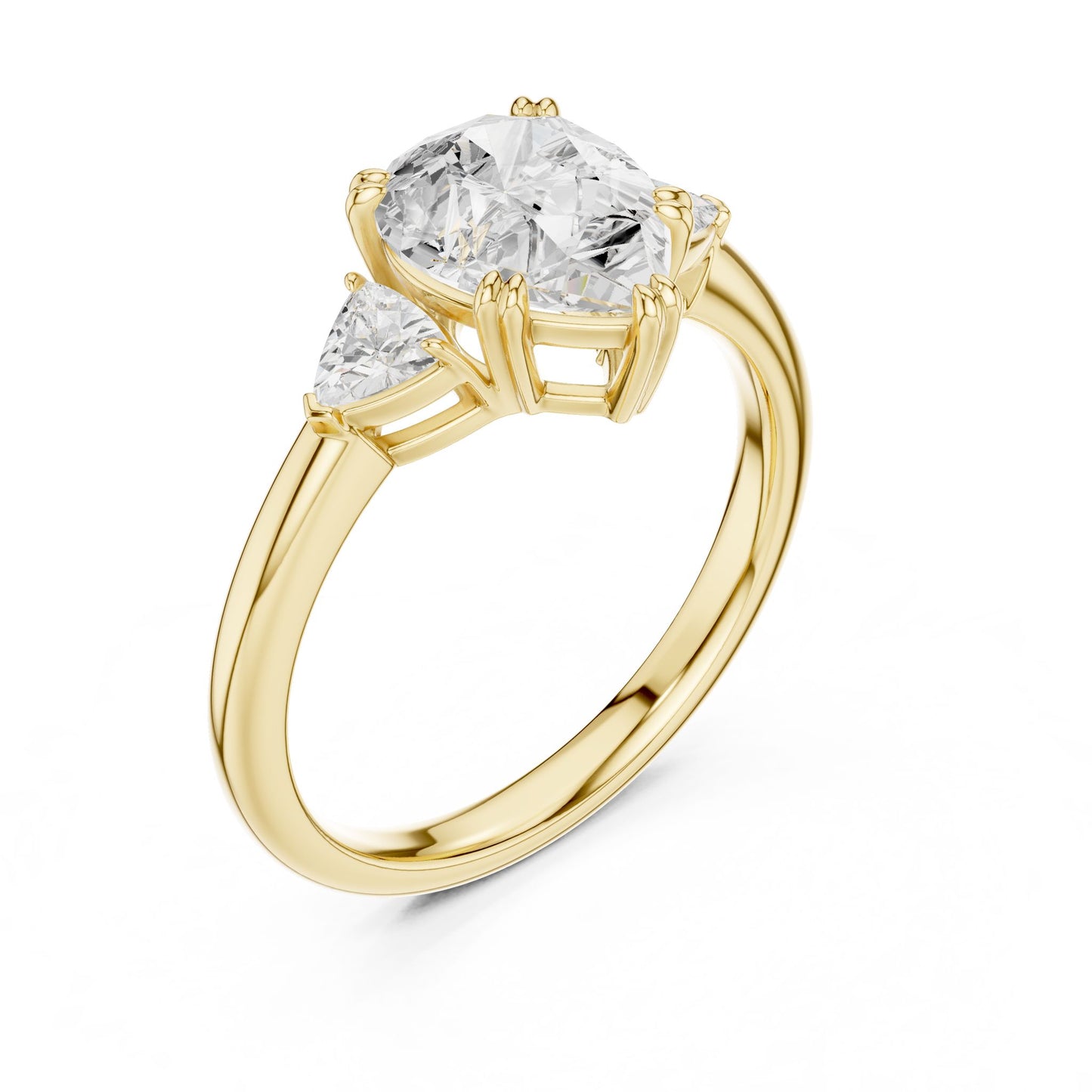 Cushion Lab Grown Diamond Three-Stone Engagement Ring