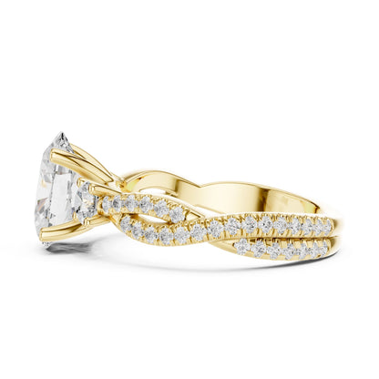 Cushion Lab Grown Diamond Three-Stone Engagement Ring