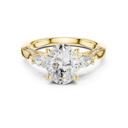 Cushion Lab Grown Diamond Three-Stone Engagement Ring