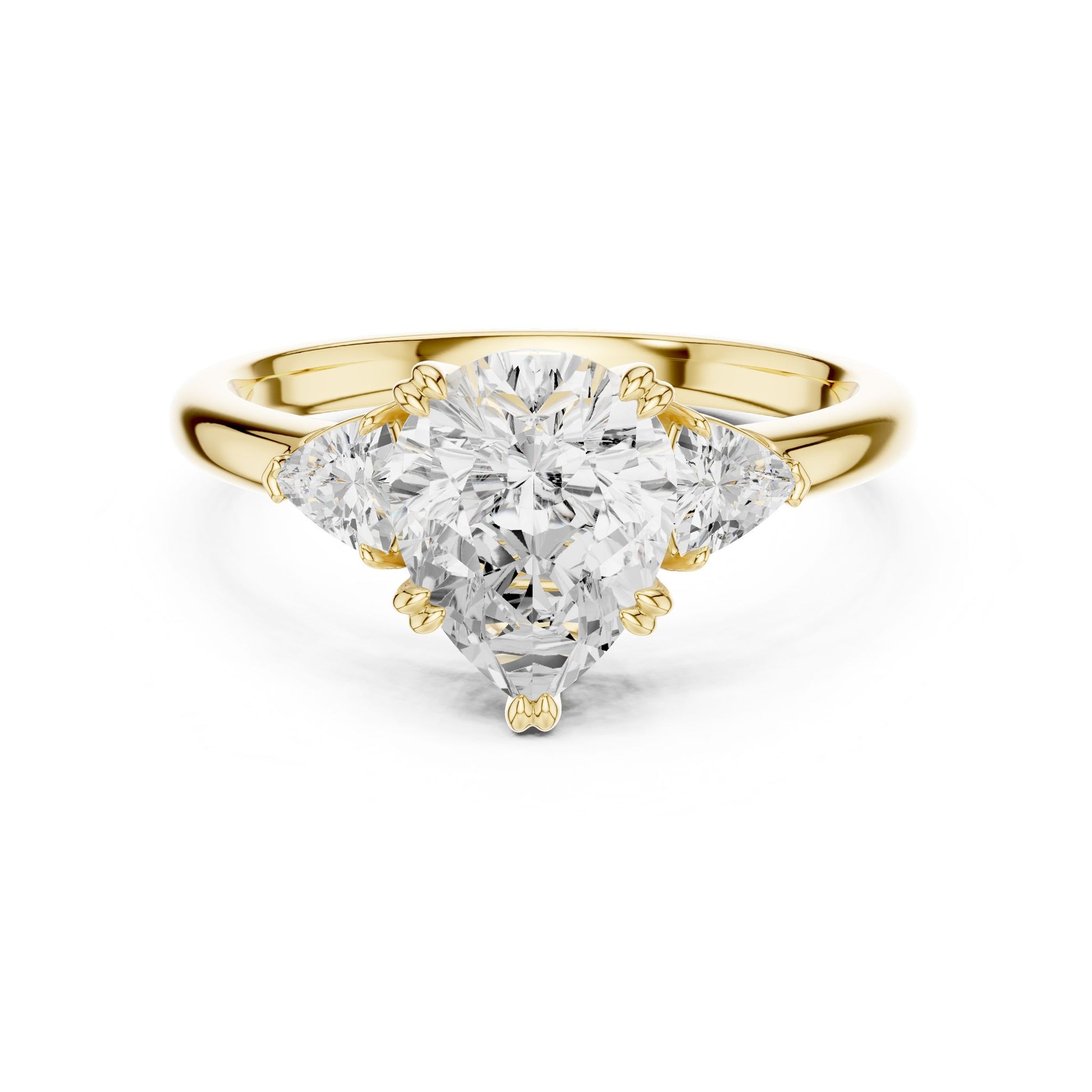 Cushion Lab Grown Diamond Three-Stone Engagement Ring