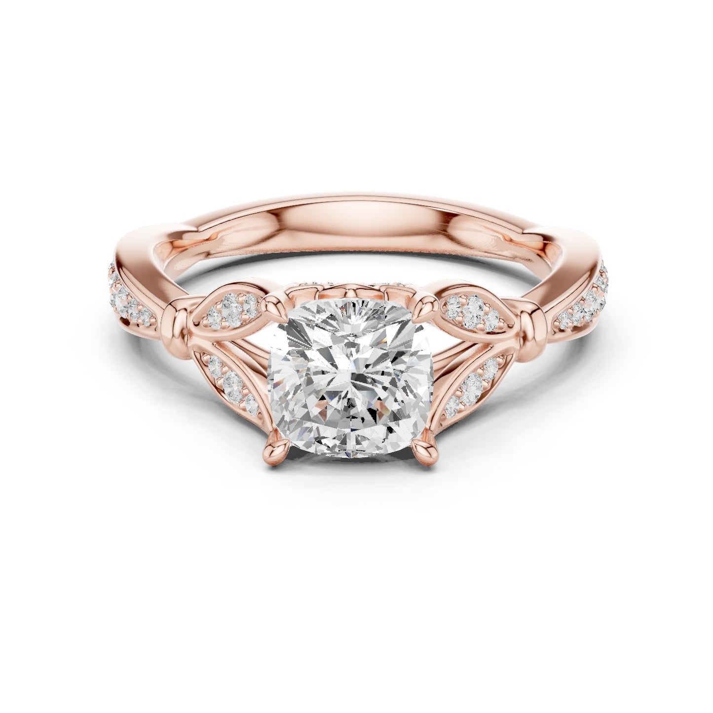 Cushion Lab Grown Diamond Vintage Engagement Ring