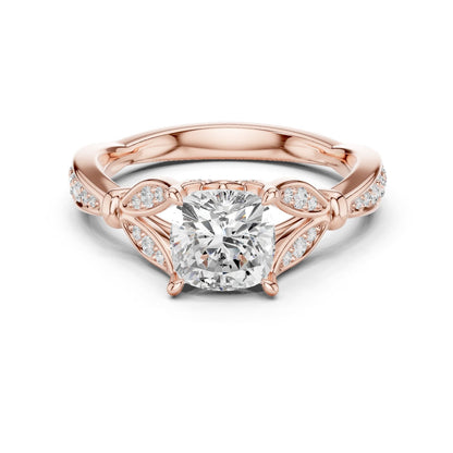 Cushion Lab Grown Diamond Vintage Engagement Ring