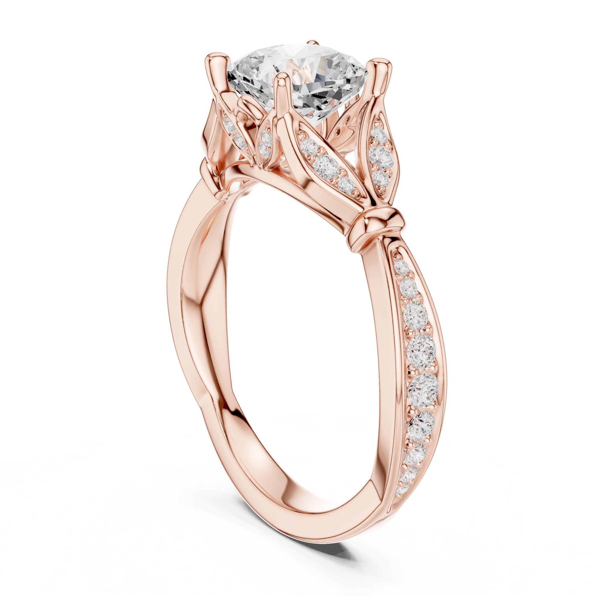 Cushion Lab Grown Diamond Vintage Engagement Ring