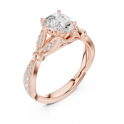 Cushion Lab Grown Diamond Vintage Engagement Ring