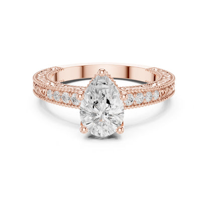Cushion Lab Grown Diamond Vintage Engagement Ring