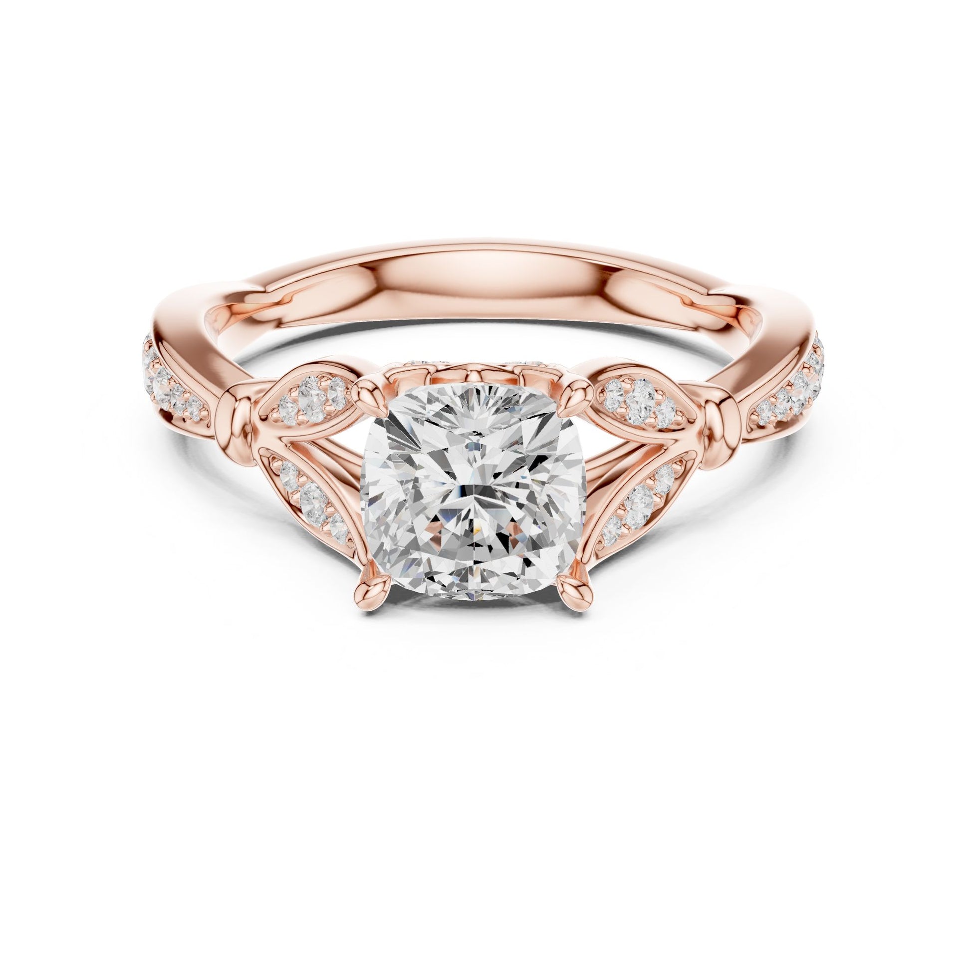 Cushion Lab Grown Diamond Vintage Engagement Ring