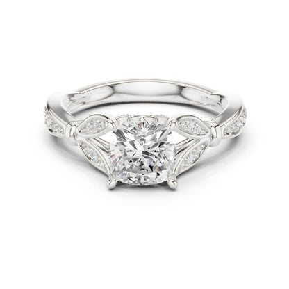 Cushion Lab Grown Diamond Vintage Engagement Ring