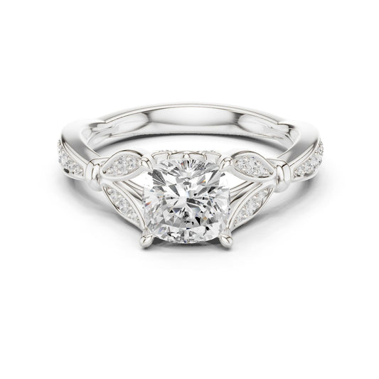 Cushion Lab Grown Diamond Vintage Engagement Ring