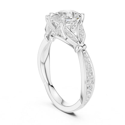 Cushion Lab Grown Diamond Vintage Engagement Ring