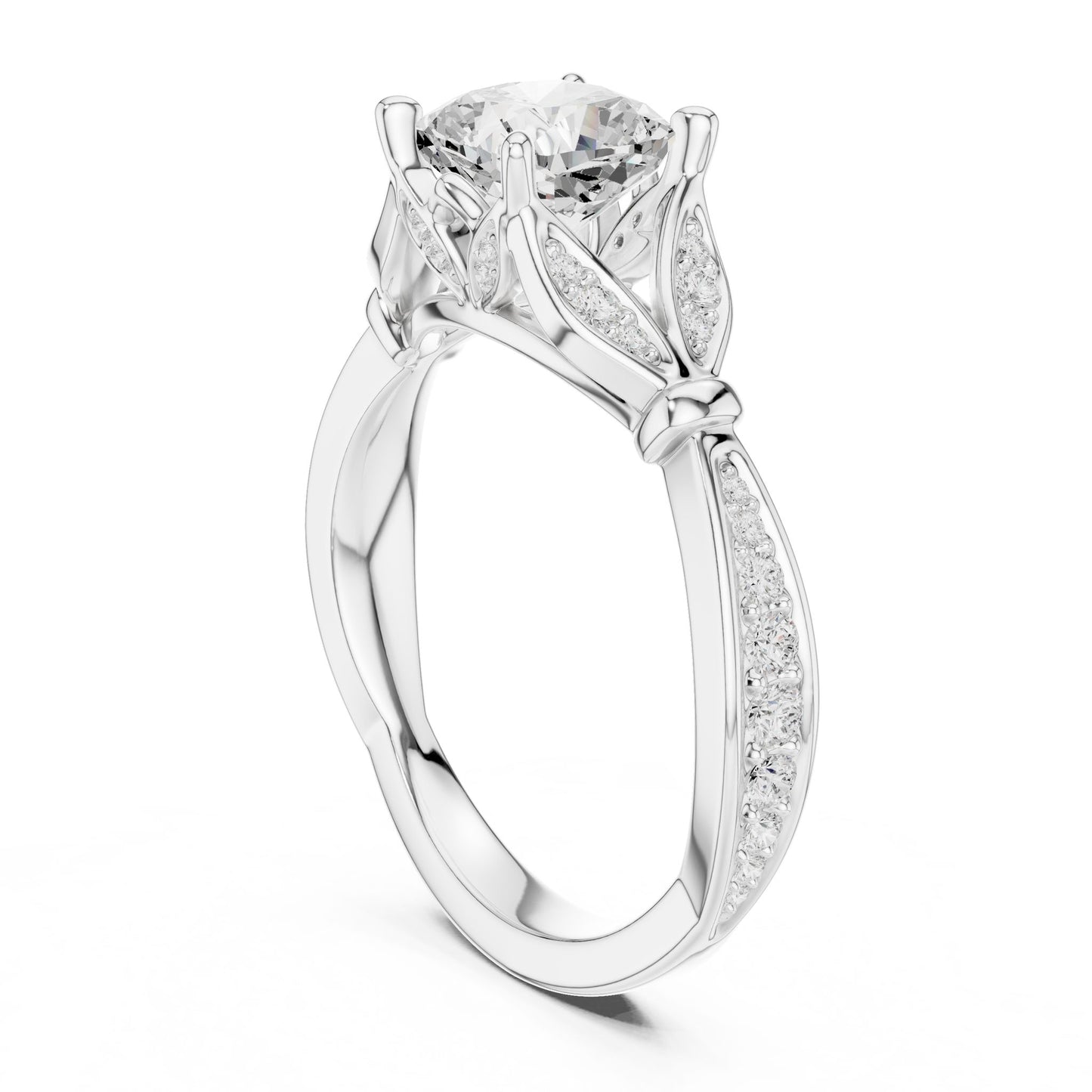 Cushion Lab Grown Diamond Vintage Engagement Ring
