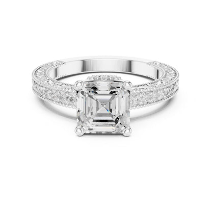 Cushion Lab Grown Diamond Vintage Engagement Ring