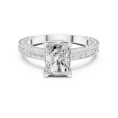Cushion Lab Grown Diamond Vintage Engagement Ring