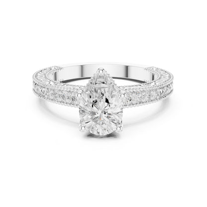Cushion Lab Grown Diamond Vintage Engagement Ring