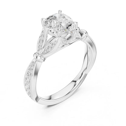 Cushion Lab Grown Diamond Vintage Engagement Ring