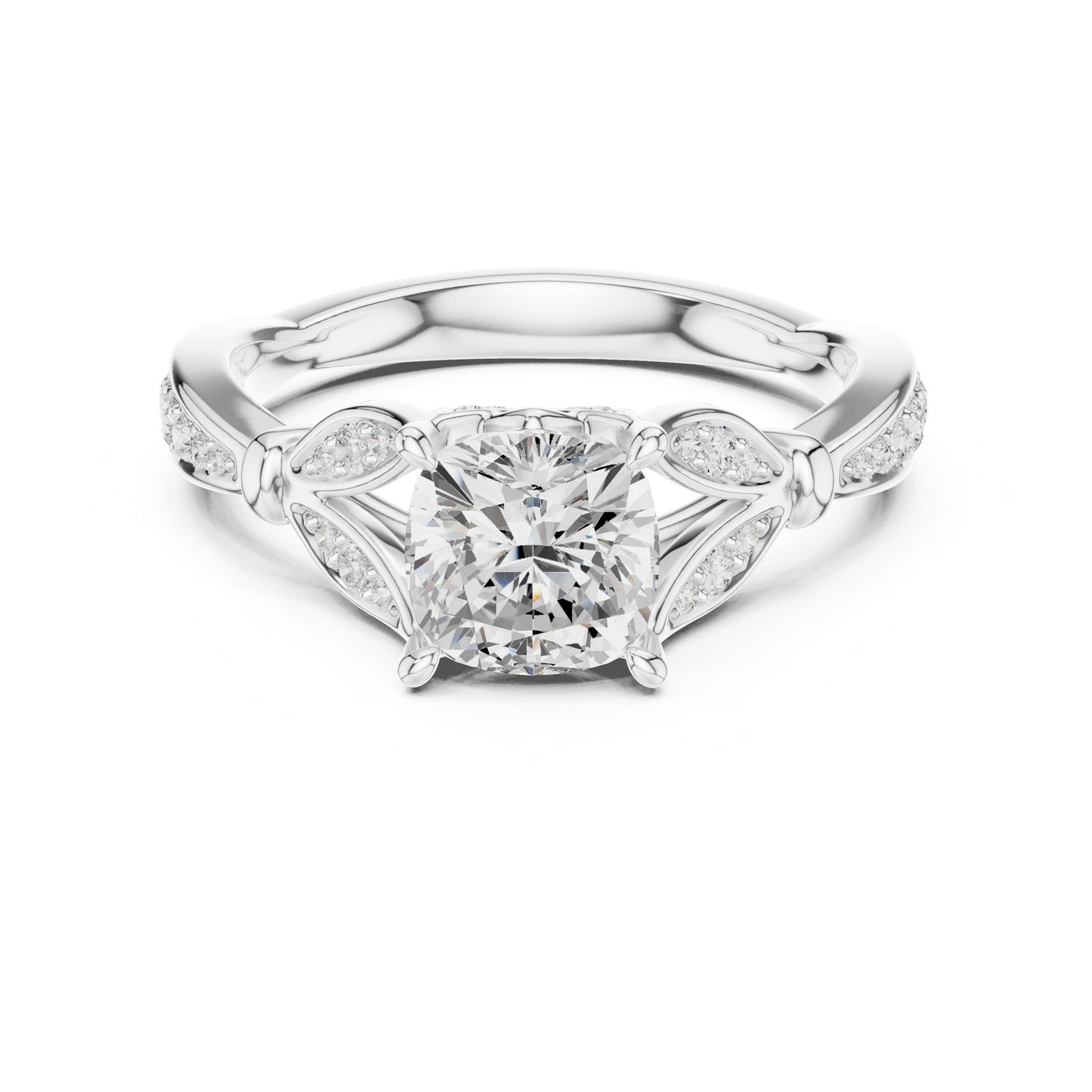 Cushion Lab Grown Diamond Vintage Engagement Ring