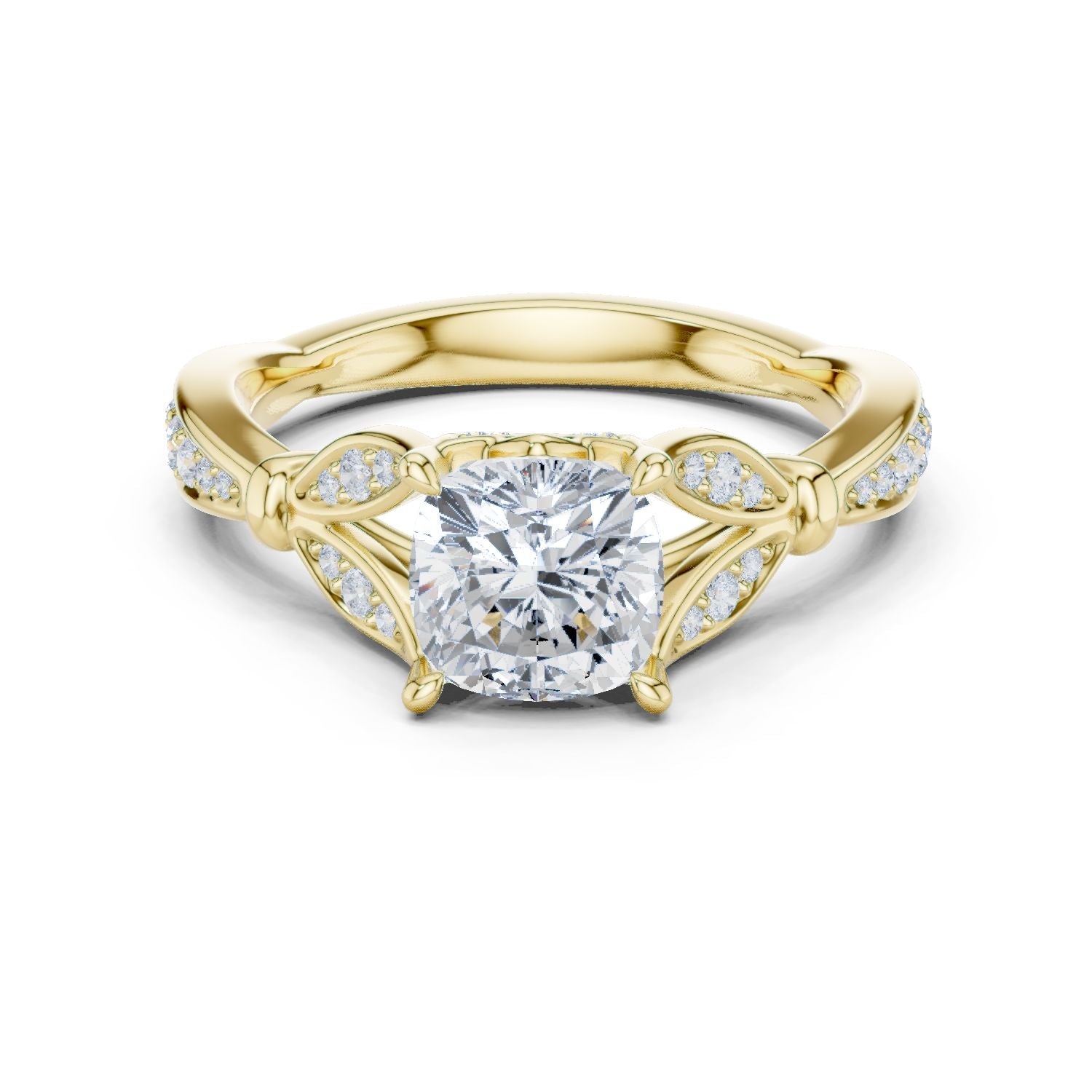 Cushion Lab Grown Diamond Vintage Engagement Ring