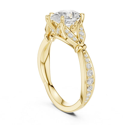 Cushion Lab Grown Diamond Vintage Engagement Ring