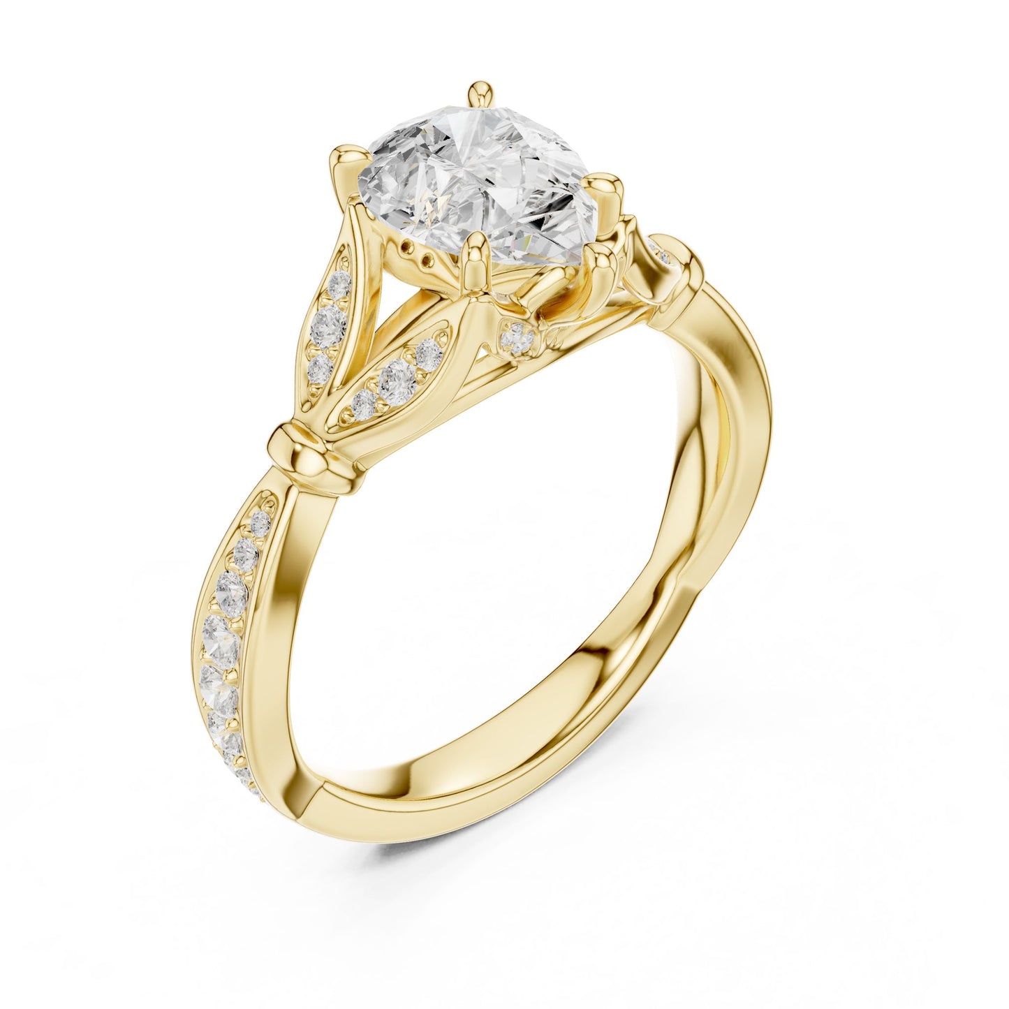 Cushion Lab Grown Diamond Vintage Engagement Ring