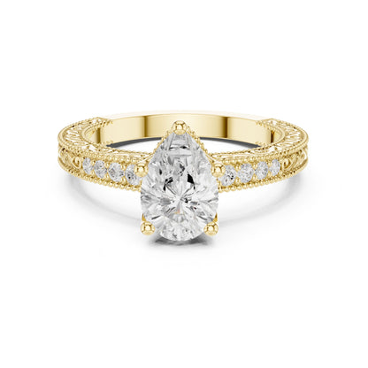 Cushion Lab Grown Diamond Vintage Engagement Ring