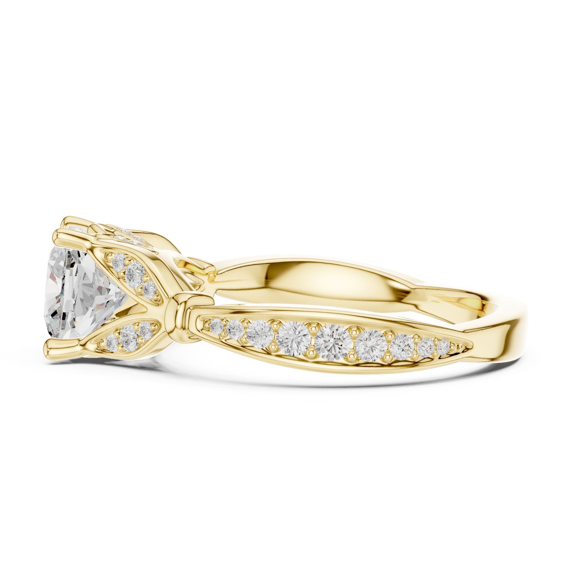 Cushion Lab Grown Diamond Vintage Engagement Ring