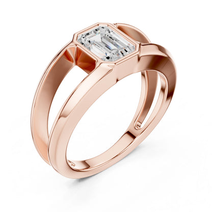 Men's Emerald Lab Grown Diamond Bypass Ring