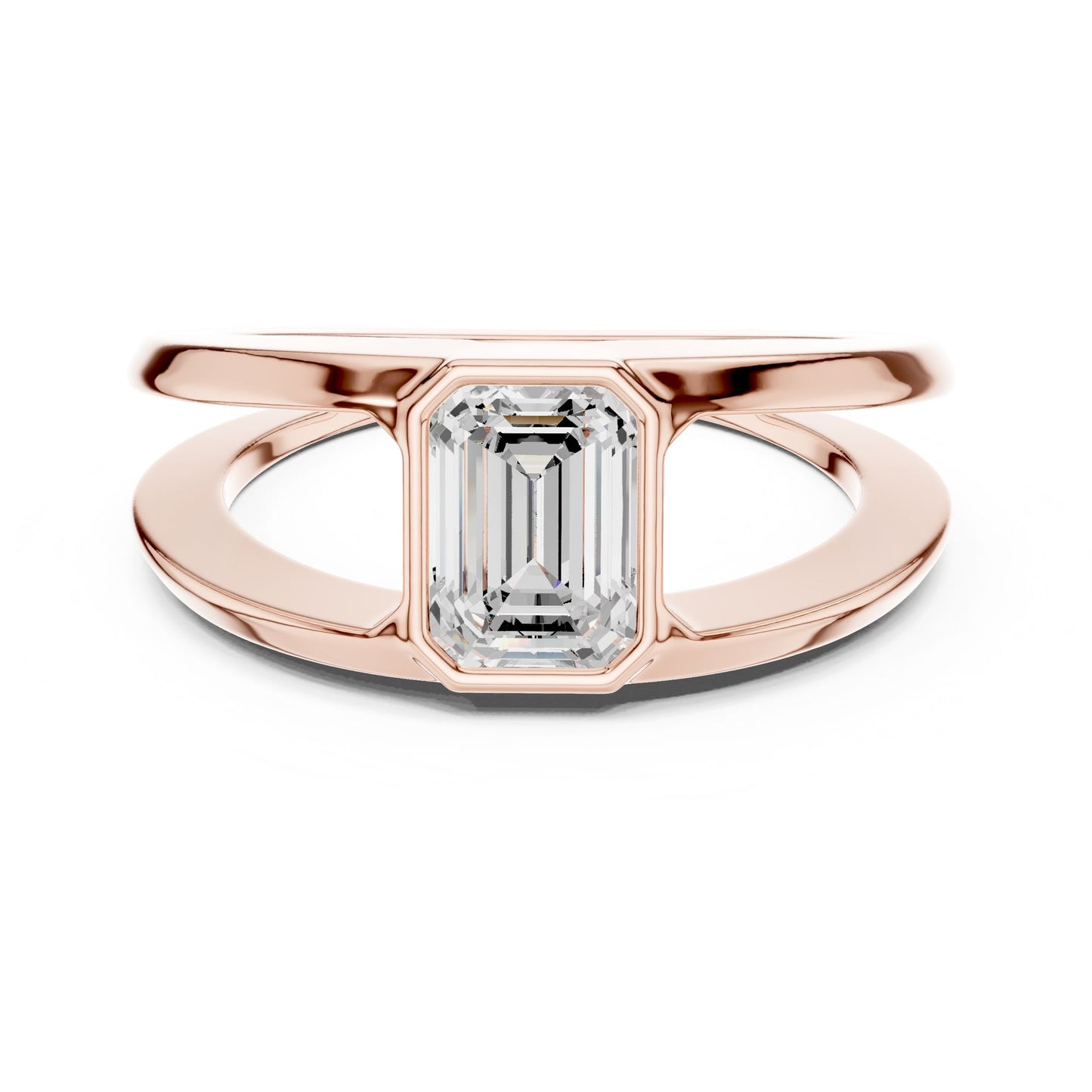 Men's Emerald Lab Grown Diamond Bypass Ring